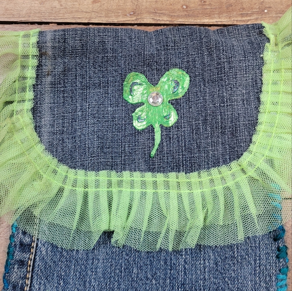 Upcycled handpainted jean purse